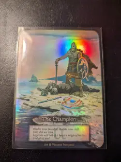 Sorcery: Contested Realm TCG Alpha The Champion Promo Card Foil In Hand - Image 1