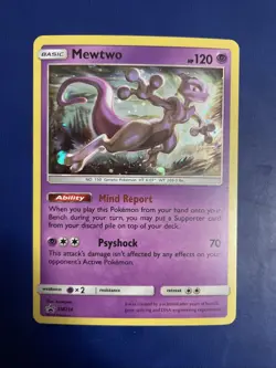 Mewtwo SM214 Sun & Moon Black Star Promo Cosmos Holo Pokemon Card - Image 1
