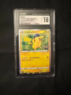 Pikachu 2022 Japanese Pokemon GO #28 Holo CGC Gem Mint 10 - Image 1