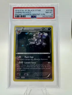 Pokemon - Umbreon XY Black Star Promo 3 Pack Blisters - Cosmos #XY96 PSA 8 - Image 1
