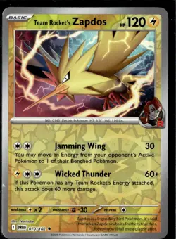 Pokemon Team Rocket's Zapdos 70/182 Destined Rivals Non Holo - Image 1