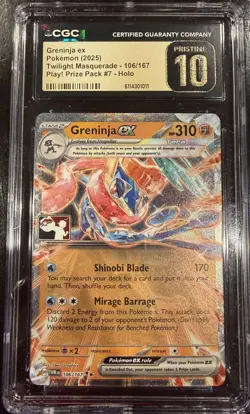 2024 Pokemon Greninja EX 106/167 - Twilight Masquerade CGC Pristine 10 - Image 1