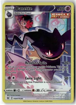 Banette ⭐ TG07/TG30 Holo Lost Origin Trainer Gallery Pokemon NM - Image 1