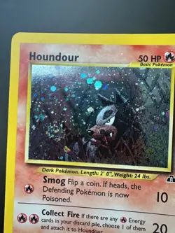 Houndour Neo Discovery Holo Rare Pokemon Card 5/75 WOTC Vintage LP Clean Swirl - Image 4