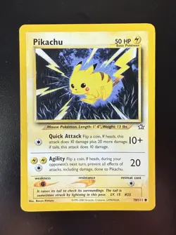 Pokemon Pikachu TCG Neo Genesis Card 70/111 Unlimited Edition Regular - Image 1