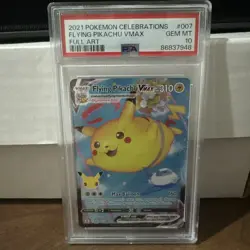 2021 Pokemon Celebrations Flying Pikachu VMAX Full Art 007/025 PSA 10 - Image 1