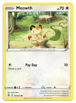 Pokemon TCG Meowth | #199/264 Fusion Strike | English - Image 1