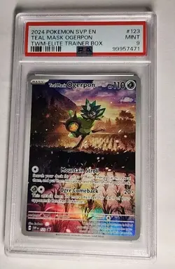 Pokemon TCG Teal Mask Ogerpon Black Star Promo SVP123 Scarlet & Violet *PSA 9* - Image 1