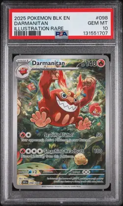 PSA 10 LOW POP Pokemon TCG Darmanitan #098/086 Illustration Rare Black Bolt - Image 1