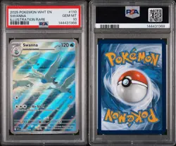 2025 POKEMON WHT EN-WHITE FLARE ILLUSTRATION RARE #110 SWANNA PSA 10 - Image 3