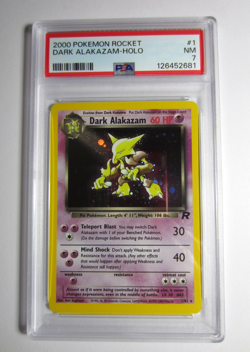 Pokemon 2000 Rocket Dark Alakazam Holo 1/82 **PSA 7** NM #D - Image 1