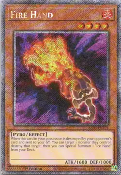 1996 QUARTER CENTURY SECRET RARE FIRE HAND HOLO #RA04-EN224 - Image 1
