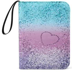 4 Pocket Trading Card Binder for 400 Cards, Abstract Rainbow Pattern - Image 1