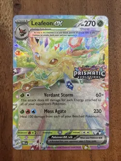 STAMPED Pokemon TCG Leafeon EX 006/131 Prismatic Evolutions Promo Card NM - Image 1
