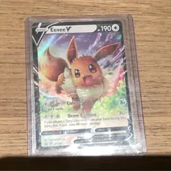 Pokemon Eevee V Full Art Promo Holo SWSH065 Sword & Shield Promo Card TCG - Image 1