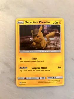 Pokemon TCG Detective Pikachu SM170 SM Promo Holo 90 HP Card Stock Card - Image 1