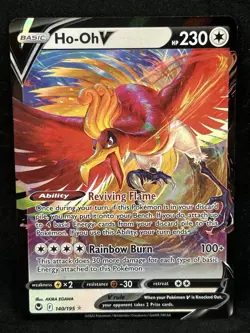 Ho-Oh V 140/195 Full Art Ultra Rare Mint Silver Tempest Pokemon TCG Card - Image 1