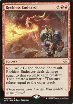 1x Reckless Endeavor Near Mint English Forgotten Realms Commander MTG Magic Card - Image 1