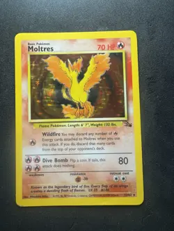 Pokemon TCG Moltres Fossil Holo Card 12/62 Unlimited WOTC - Image 1