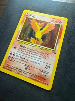 Pokemon TCG Moltres Fossil Holo Card 12/62 Unlimited WOTC - Image 2