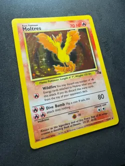 Pokemon TCG Moltres Fossil Holo Card 12/62 Unlimited WOTC - Image 3