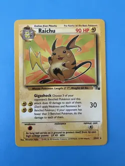 Pokemon TCG Card Raichu Non Holo - 29/62 Fossil Rare - Image 1