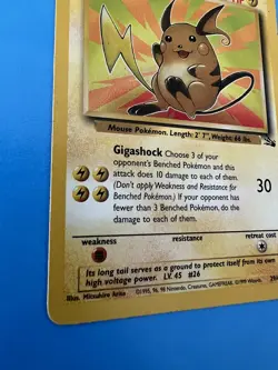 Pokemon TCG Card Raichu Non Holo - 29/62 Fossil Rare - Image 4