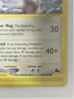 Pokemon Ursaring Skyridge 110/144 Nintendo 2003 Stage 1 80 HP E-Reader Card - Image 5