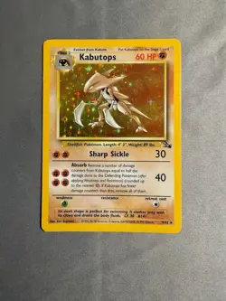 Pokemon Trading Card Game TCG Fossil Holo Kabutops 9/62 | LP - Image 1