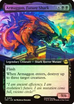 NM Extended Art Foil Armaggon, Future Shark, MTG, TMNT, Magic the Gathering, 264 - Image 1