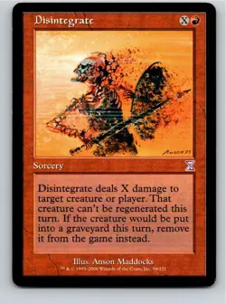 Magic the Gathering Disintegrate Time Spiral Timeshifted MTG Free Shipping! - Image 1