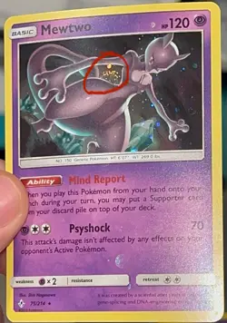 Pokemon Mewtwo 75/214 Cosmos HOLO BLEED ERROR (Costco Exclusive) HD GALAXY SWIRL - Image 1