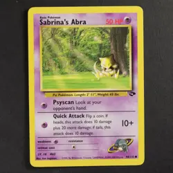 Sabrina's Abra 94/132 Gym Challenge Pokemon TCG Common/Uncommon VG Condition - Image 1