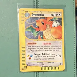Pokemon Dragonite 9/165 Expedition Base Set Holo Rare 100 HP Stage 2 2002 - Image 1