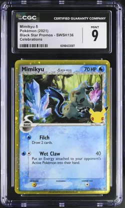 Mimikyu SWSH136 Celebrations Black Star Promos Pokemon CGC 9 Mint *087 - Image 1