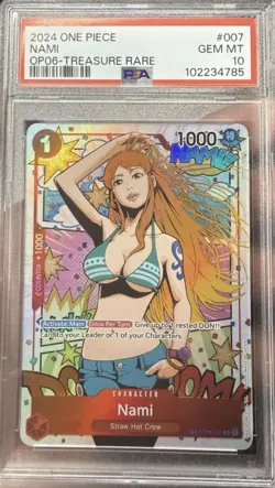 2024 ONE PIECE OP06-WINGS OF THE CAPTAIN TREASURE RARE #007 Nami PSA 10 - Image 1