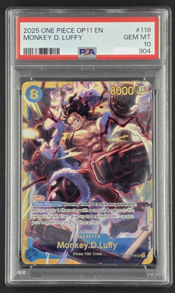 One Piece OP11-118 SEC Monkey D Luffy PSA10 English - Image 1