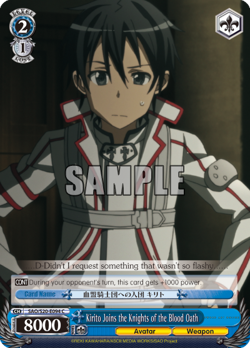 KIRITO JOINS THE KNIGHTS OF THE BLOOD OATH Weiss Schwarz Card #SAO/S20-E094 C - Image 1