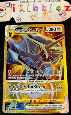 Origin Forme Dialga VSTAR 210/189 NM Full Art Gold Secret Rare Pokemon Card! - Image 1