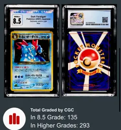 CGC 8.5 Dark Feraligatr Japanese Neo 4 Holo 160 Pokemon Card 2001 - Image 3