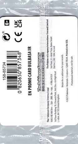 Bulbasaur 151 Stamped Promo Card 001/165 Sealed, Best Buy Exclusive - Image 2