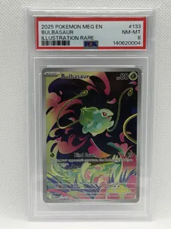 Pokemon Bulbasaur Holo Card Mega Evolution 133/132 ME01 Psa8 - Image 1