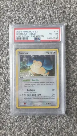POKEMON CARD 2004 EX SNORLAX HOLO FIRE RED & LEAF GREEN #15 GRADED PSA 8 - Image 1