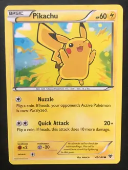 Pikachu 42/146 XY Base Set Pokemon Card Shiny Cosmos HOLO Shiny Excellent - Image 1