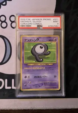2000 Pokemon Japanese Promo Corocoro Comics UNOWN R PSA 9 - Image 1