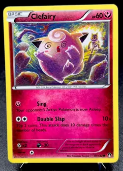 Clefairy 81/122 MP Non Holo Trippy Hypno Art Discontinued Fairy Type Pokemon - Image 1