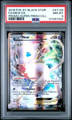 2016 POKEMON XY BLACK STAR PROMO SUPER-PREM COLL #XY126 FULL ART/MEW EX PSA 8 - Image 1