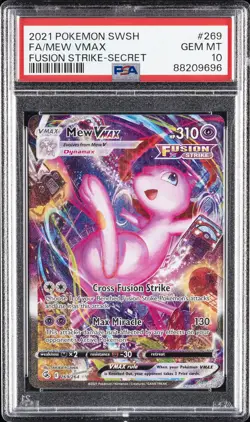 2021 POKEMON SWORD & SHIELD FUSION STRIKE SECRET #269 FULL ART/MEW VMAX PSA 10 - Image 1