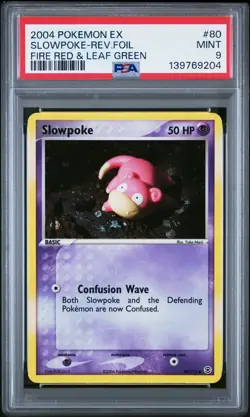 2004 POKEMON EX FIRE RED & LEAF GREEN #80 SLOWPOKE-REVERSE FOIL PSA 9 - Image 1