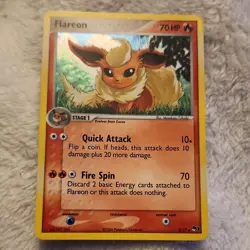 Pokemon Flareon Stage 1 Fire 70 HP POP Series 3 Holo Rare 002/017 Quick Attack - Image 1